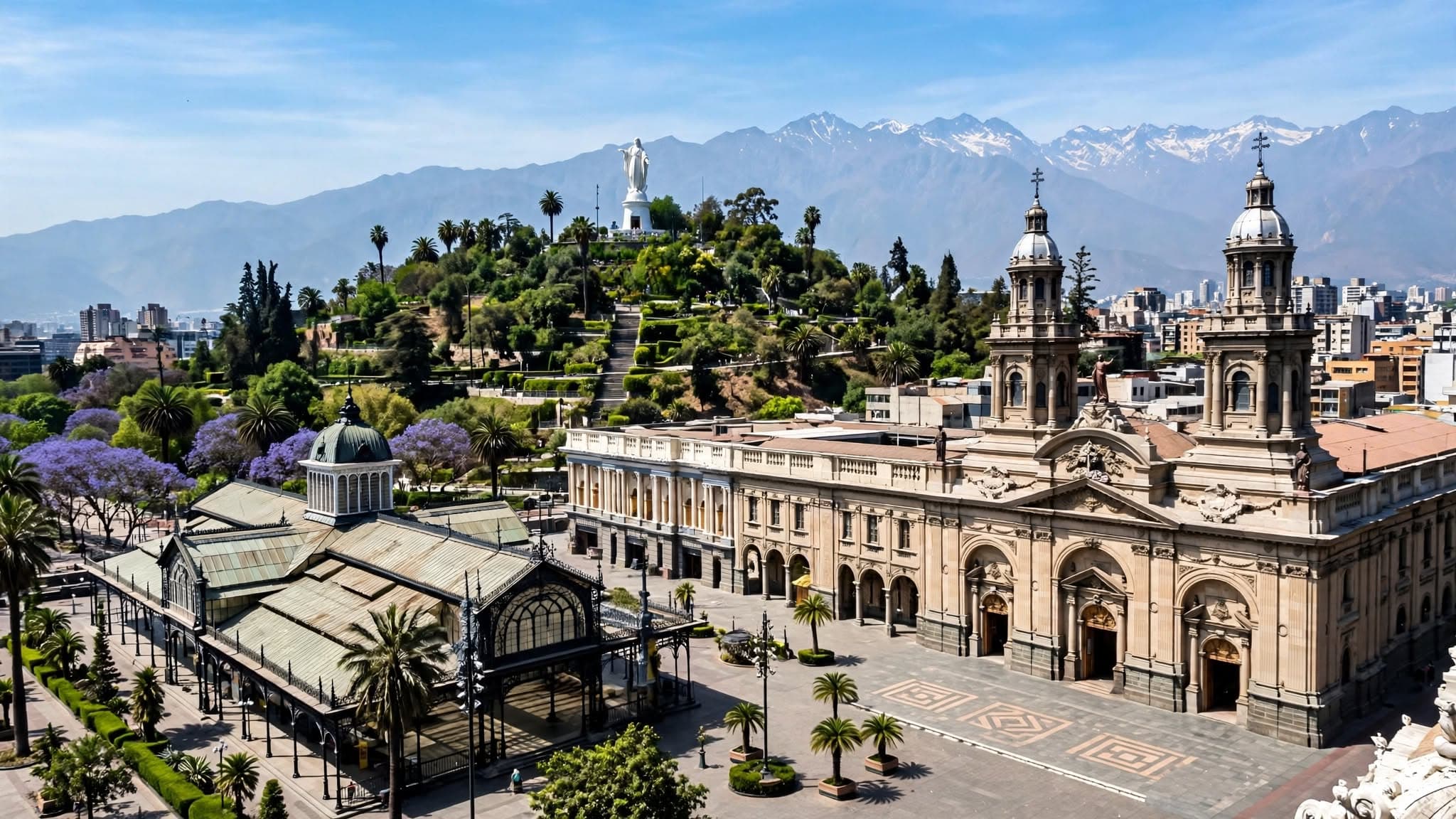 Chile Natural Wonders Tour Packages Santiago – Historic Centre & Cerro San Cristóbal itinerary day 02 by Here And There Travels