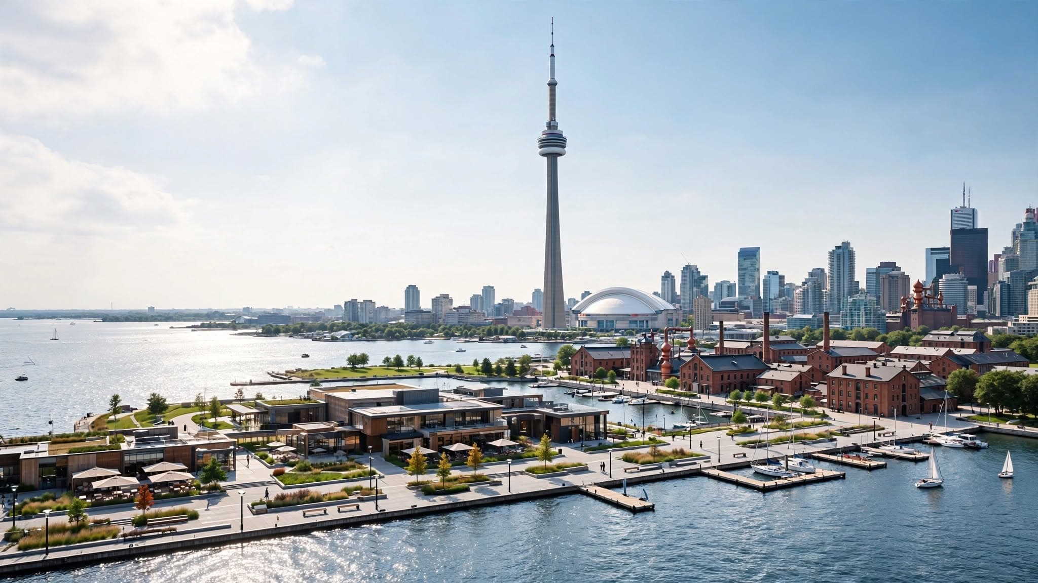 USA & Canada Combined Tour Packages Toronto – CN Tower & Distillery District itinerary day 07 by Here And There Travels